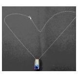 19" 14k Gold Chain and gold toned 925 Sterling pe