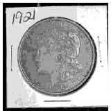 1921 Morgan Silver Dollar with cover