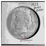 1922 Peace Silver Dollar with cover