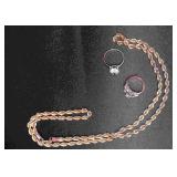 2 Plated Rings and One Plated Chain