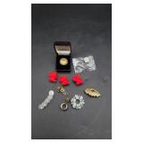 Various Broches, pins and other misc.