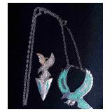 Turquoise Eagle Pendent on chain and Pendent
