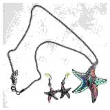 Costume Jewery Starfish, Earring and Necklace Set