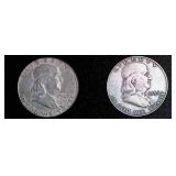 2 Franklin Half Dollars