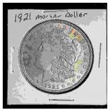 1921 Morgan Silver Dollar with cover