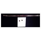 18K Gold Ruby & Diamond Tennise braclet and Ruby s