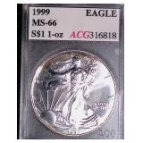 1999 American Eagle Silver Dollar in Case