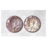 1964 Kennedy Half Silver Dollars (2)