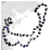 Lapis Lazuli and white stone Chip Necklace