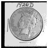1926 Peace Silver Dollar in cover, D?