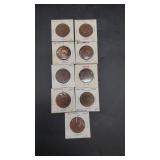 9 Australian Pennies from 1943