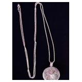 Sterling Silver, Spirograph Pendent and 30" Chain