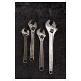 4 Larger Adjustable Wrenches