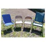 2 Metal Lawn Chair & 2 Folding Lawn Chairs