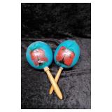 2 Hand Painted Maracas