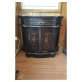 Cabinet in Distressed Black and Gold