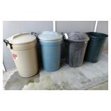 4 Large Trash Cans