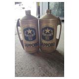 2 Sapporo Beer Cans W/Handles
