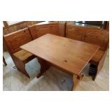 Wooden Corner Table & Bench