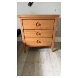 Pine 3 Drawer Night Stand