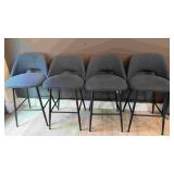 4 Fabric & Metal Barstools