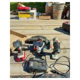 Porter Cable Skill Saw, Flashlight, and Drill