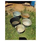 3 Galvanized Buckets & MISC