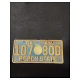 1941 Georgia License Plate