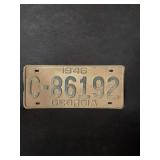 1946 Georgia License Plate