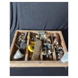 Wooden Box with Misc Hardware