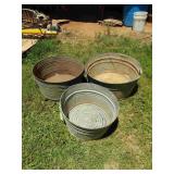 3 Galvanized Tubs