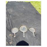 3 Cast Iron Pans