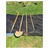 Shovel, Garden Rake, Hoe, and Edger