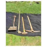 Square Shovel, Pick, Hoe, and Sledgehammer