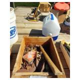 Wooden Box with Hammer and Nails
