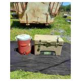 Treeline Cooler and Rubbermaid Cooler