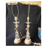 2 Midcentury Art-Style Cherub Lamp