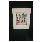 Watercolor & Ink Street Scene By Peggy Ross