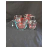 3 Pyrex & 1 Hocking Anchor Measuring Cups