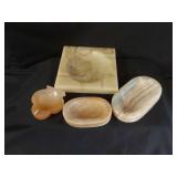 4 Onyx Ashtrays