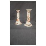 2 Mason's 'Mandarin' Ironstone Candle Sticks