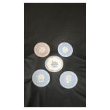 5 Various Color Wedgewood Plates