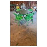 Card Table W/4 Metal Chairs