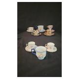 8 Cups and Saucers (Most Are English)
