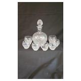 Crystal De Serves French Decanter W/7 Shot Glasses