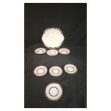 Aynsley Platter & 7 English Saucers