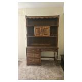 Vintage Wooden Desk With Hutch