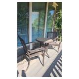 Outdoor Wicker Table & 2 Chairs