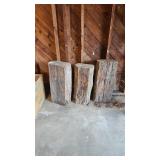 3 Hand Hewn Log Pieces