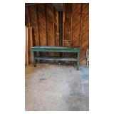 Wooden Workbench W/Good Old Green Paint